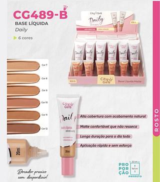 BASE LIQUIDO EFEITO MATTE CITY GIRL COR 7-112 C/24PCS
