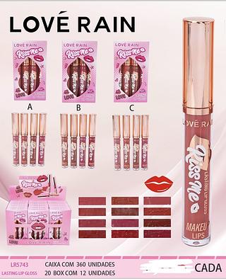 KIT LIP GLOSS LOVE RAIN C/12PCS