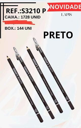 LAPIS DE OLHO PRETO SARAHS BEAUTY C/12PCS