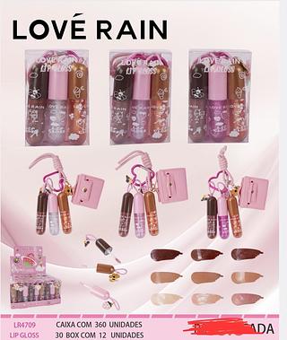KIT LIP GLOSS LOVE RAIN C/12PCS