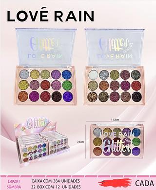 PALETA DE SOMBRA GLITTER LOVE RAIN C/12PCS
