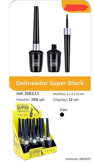 delineador super black vivai c/12pcs