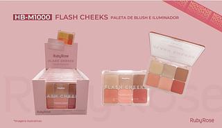 PALETA DE BLUSH E ILUMINADORFLASH CHEEKS RUBY ROSE C/12PCS
