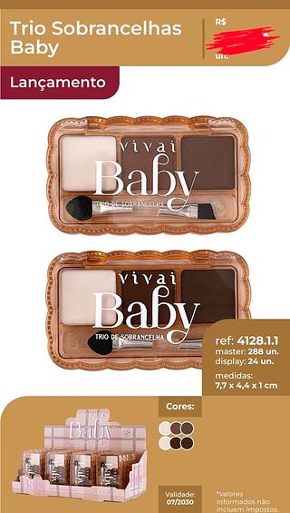 TRIO SOBRANCELHAS BABY VIVAI C/24PCS