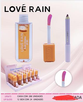 KIT LIP GLOSS E LAPIS LOVE RAIN C/24CPS