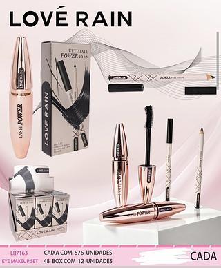 MASCARA DE CILIOS E LAPIS LOVE RAIN C/12PCS