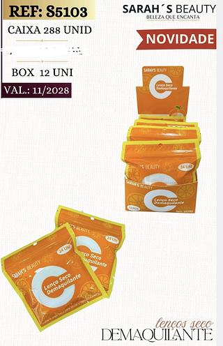 LENCOS SECO DEMAQUILANTE SARAHS BEAUTY C/12PCS