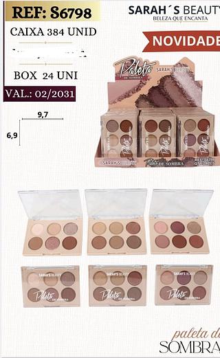 PALETA DE SOMBRA SARAHS BEAUTY C/24PCS