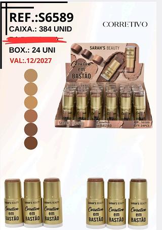 CORRETIVO EM BASTAO SARAHS BEAUTY C/24PCS