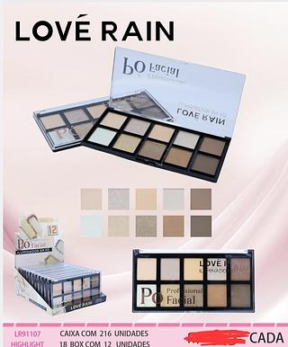 PALETA DE ILUMINADOR LOVE RAIN C/12PCS