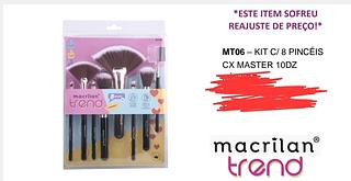 KIT C/8 PINCEL PARA MAQUIAGEM MACRILAN C/12PCS