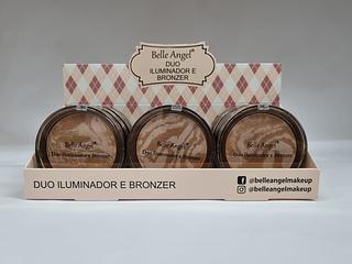 duo iluminador e bronzer belle angel c/12pcs