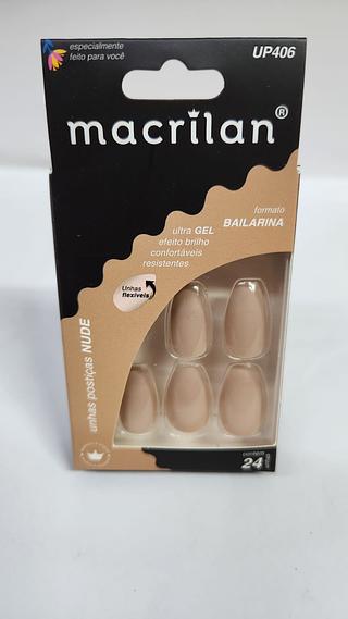 unhas posticas bailarina nude macrilan c/12pcs