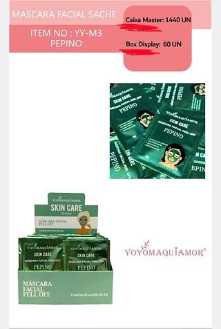 MASCARA FACIAL SACHE PEPINO YOYO MAQUIAMOR C/60PCS