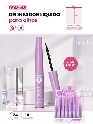 DELINEADOR LIQUIDO PARA OLHOS PINK 21 C/24PCS