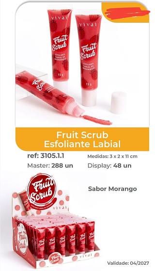 ESFOLIANTE LABIAL MORANGO FRUIT SCRUB VIVAI C/48PCS