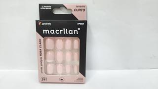 UNHA POSTICAS ROSA CLARO CURTO MACRILAN C/12PCS