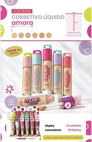 CORRETIVO LIQUIDO AMORA PINK 21 C/24PCS