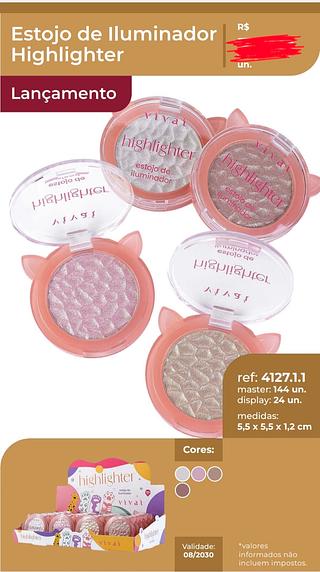 ESTOJO DE ILUMINADOR HIGHIGHTER VIVAI C/24PCS