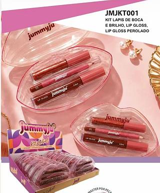 KIT LAPIS BOCA E LIP GLOSS PEROLADO JUMMY JU C/12PCS