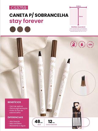 CANETA PARA SOBRANCELHAS STAY FOREVER PINK 21 C/48PCS
