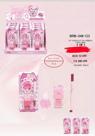 LIP GLOSS +LIP OIL +PEROLA +LAPIS BOCA 4 EM 1BOBBI RARA C/12PCS